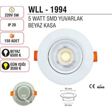 Wall Led 5 Adet 5 Watt Beyaz Kasa Beyaz Işık LED Spot Mercekli 6500K Yüksek Işık Yüksek Lümen