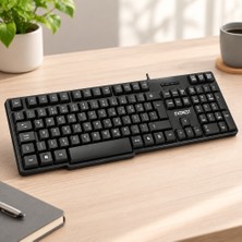 Akıllı Bayi Kablolu Standart Ofis Klavye ( Siyah) ( Q Klavye) Aby