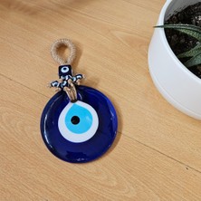 Sylvery Jewels - Duvar Nazar Boncuğu 16 cm x 9 cm – Cam, Ipli Askılı, Boncuk Süslemeli - Kutulu