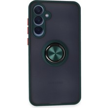 Hubrendy Mep Samsung Galaxy A25 5g Kılıf Montreal Yüzüklü Silikon Kapak - Yeşil