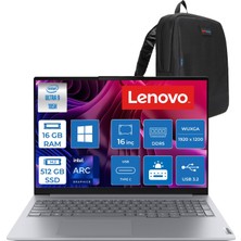 Lenovo Thinkbook 16 Gen 8 Ial  Intel Ultra 9 185H Aı 16GB Ddr5 512GB SSD Intel® Arc™ Graphics 16" Wuxga (1920X1200) IPS 300NITS Anti-Glare WIN11HOME Bilgisayar Z21SK00JVTXH02+ZETTAÇANTA