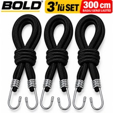 Bold Bagaj Gergi Lastiği 3'lü Set 300 cm – Çift Metal Kancalı Elastik Yük Sabitleme Lastiği