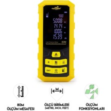 Spech Power Dawreek Mesafe Ölçer H01 Yellow 80 Metre Dijital El Tipi Mesafe Ölçüm Cihazı