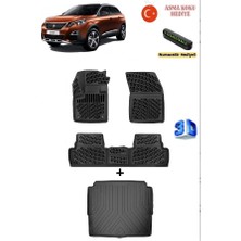 Ahlparts Peugeot 3008 2016-2023 Yılları Arası (Access-Active-Allure) Uyumlu 3D Havuzlu Paspas ve Alt Bagaj Havuzu Seti Asma Koku ve Numaratör Hediyeli
