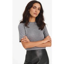 DeFacto Regular Fit Bisiklet Yaka Kısa Kollu Triko Yün Karışımlı Kazak D3306AX25AU