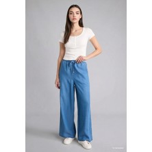 DeFacto Pull On Orta Bel Beli Lastikli Geniş Paça Jean Pantolon D8235AX26HS