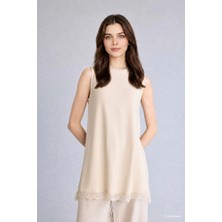 DeFacto Slim Fit Bisiklet Yaka Dantel Detaylı Atlet H3097AX26SM