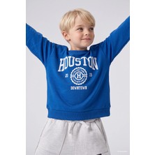 DeFacto Bisiklet Yaka Baskılı İçi Yumuşak Tüylü Sweatshirt Erkek Bebek E9238A526WN