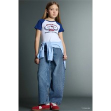 DeFacto Baggy Fit Geniş Paça Jean Pantolon Kız Çocuk G4650A826SM