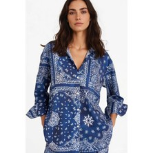 DeFacto Regular Fit Şal Desenli Plaj Gömleği F8334AX25HS