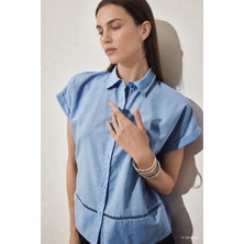 DeFacto Regular Fit Gömlek Yaka Vual Kısa Kollu Gömlek I4103AX26AU