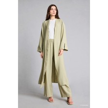 DeFacto Regular Fit Düşük Omuzlu Uzun Kollu Haki Kimono I0703AX26HS