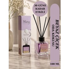 Misra Home Collection Misra Home 100ML Beyaz Çiçek Kokusu Çubuklu Oda Kokusu Dolap Banyo Ev Oda Parfümü Oda Kokusu
