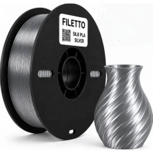 Filetto Silk Pla+ 3D Filament 1.75MM 1kg - Gümüş Gri