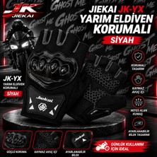 Jiekai Ghost Me Korumalı Yarım Eldiven (Siyah)