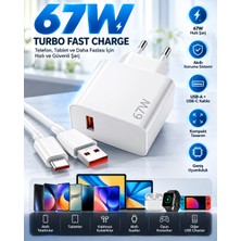 Bowie 67W'A Kadar Turbo Hızlı Şarj Aleti Usb-A - Usb-C Kablo Redmi Note 14 5g Için Uyumlu