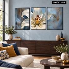 Akıllı Kağıt Yapışkanlı Keçe Tablo - Poster Çiçek (Model- 83)