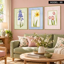 Akıllı Kağıt Yapışkanlı Keçe Tablo - Poster Çiçek (Model- 69)