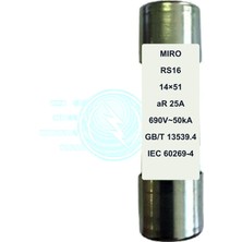 Miro RS16 690V 25A Ar 14X51 Porselen Sigorta – 3'lü Paket