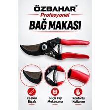 Özbahar Profesyonel Izole Saplı Bağ ve Budama Makası, 25 mm Kesme Çapı, Güçlü Çene, El Yormayan Tasarım