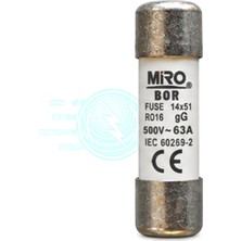 Miro RO16 690V 63A Gg 14X51 Porselen Sigorta – 5'li Paket