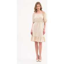 Apsen Collection Apsen  Kadın Taş Beli Lastikli Tery Coton Elbise 4367-95
