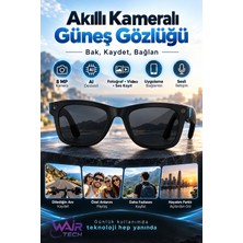Wair Teknoloji Akıllı Kameralı Güneş Gözlüğü Aı Destekli Fotoğraf Video Ses Kayıt Uygulama Bağlantılı