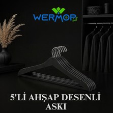 Wermop 5'li Ahşap Desenli Askı