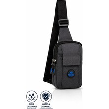 Avca Unisex Keten Çanta Telefon Bölmeli Ergonomik Tasarım Küçük Boy Günlük Kullanım İçin Siyah