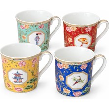 Easy Life Collection's Jardins D'orient 4'lü Fine China Porselen Kupa Seti - 300 ml