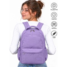 Bevitton Su Geçirmez Kumaş Okul Çantası Unisex Okul Sırt Çantası 2200 Lila