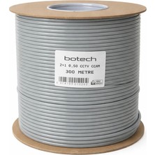 Botech 300 Metre 2+1 0.50MM Cca Koaksiyel Cctv Kamera Kablosu