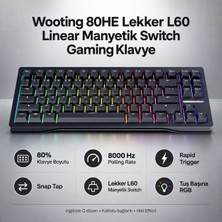 Wooting 80HE Lekker L60 Linear Manyetik Switch Gaming Klavye (WK5-US2-L60-BK1)