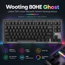 Wooting 80HE Ghost Lekker L60 Linear Manyetik Switch Kablolu Oyun Klavyesi Kare Tuş Formu (WK5-US2-L60-SMBK1)
