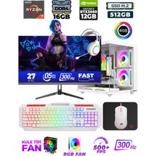 Xaser Eagle X58 Ryzen 7 5700 16GB Ram 512GB M.2 Nvme SSD 12GB RTX3060  27" 300Hz Oyuncu Tavsiye Sistem