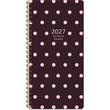 Keskin Color Keskin 2027-8*16 Haftalık Spiralli Cep Ajandası - Puantiye