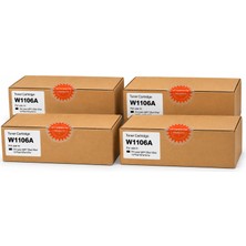 Belirtilmemiş Hp Uyumlu M107A (106) 106A W1106 Muadil Siyah Çipli Laser Toner 107A Yenileme 4 Lü Set