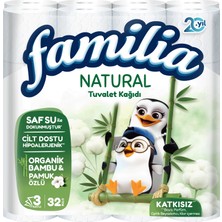 Familia Natural Tuvalet Kağıdı 32 Rulo Organik Bambu ve Pamuk Özlü