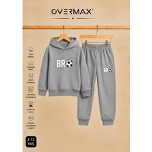 Overmax Çocuk Bro Futbol Baskılı Kapüşonlu Sweatshirt Eşofman Takımı- 3-12 Yaş