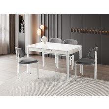 Erezoğulları Mobilya Paris Gala Lak Panel Açılır Mutfak Masa Takımı 80X130 cm
