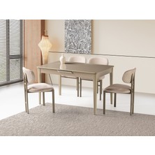 Erezoğulları Mobilya Paris Cappuccino Lak Panel Açılır Mutfak Masa Takımı 80X130 cm