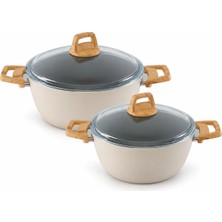 Milanor Neo Seramik Derin Tencere Seti – 22 cm + 24 cm