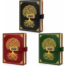 Magicool Şifreli Hayat Ağacı Desenli Deri Defter ALK6471