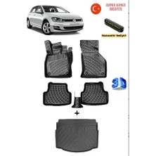 Ahlparts Volkswagen Golf 7 2012-2019 Yılları Arası Uyumlu 3D Havuzlu Paspas ve Alt Bagaj Havuzu Seti Asma Koku ve Numaratör Hediyeli