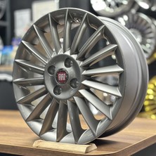 Opar Fiat Linea 16 Inç 6j 4X98 ET41 58.1 Titanium Orijinal Jant Seti (4 Adet, Göbek Kapağı ve Bijon Dahil)