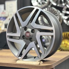 Opar Fiat Fiorino 16 Inç 6j 4X98 ET45 58.1 Gun Machined Orijinal Jant Seti (4 Adet, Göbek Kapağı ve Bijon Dahil)