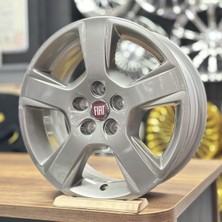 Opar Fiat 15 Inç 6.5j 5X98 ET44 58.1 Gun Metal Orijinal Jant Seti (4 Adet, Göbek Kapağı ve Bijon Dahil)