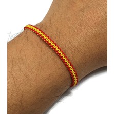 Sylvery Jewels Slyvery Jewels - Sarı Kırmızı Makrome Taraftar Bilekliği Unisex