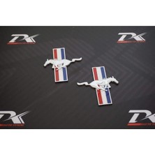 Mustang Ford Koşan At Çamurluk Yanı 3m 3D Metal Logo Amblem Seti