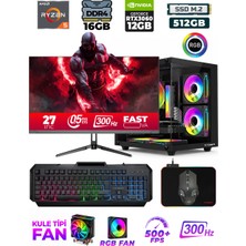 Xaser Eagle X57 Ryzen 5 5600X 16GB Ram 512GB M.2 Nvme SSD 12GB RTX3060  27" 300Hz Oyuncu Tavsiye Sistem